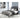 Finch Panel Platform Bed - Black/Brown / Queen