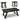 Noorbrook Rectangular Table (Set of 3) - Black/Pewter
